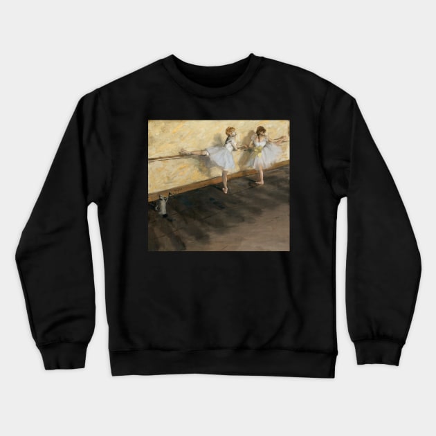 Dancers Practicing at the Barre Crewneck Sweatshirt by MurellosArt